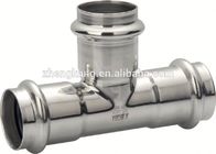 stainless steel single press equal tee-press fitting