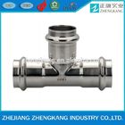 V profile press fitting Equal Tee Sanitary pipe fitting