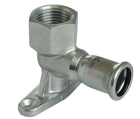 Pipeline Inox Press Fittings Female Elbow Equal Shape With Wall Plate