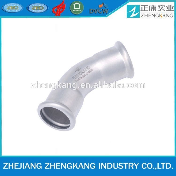 Stainless steel M profile press fitting 90 elbow FF