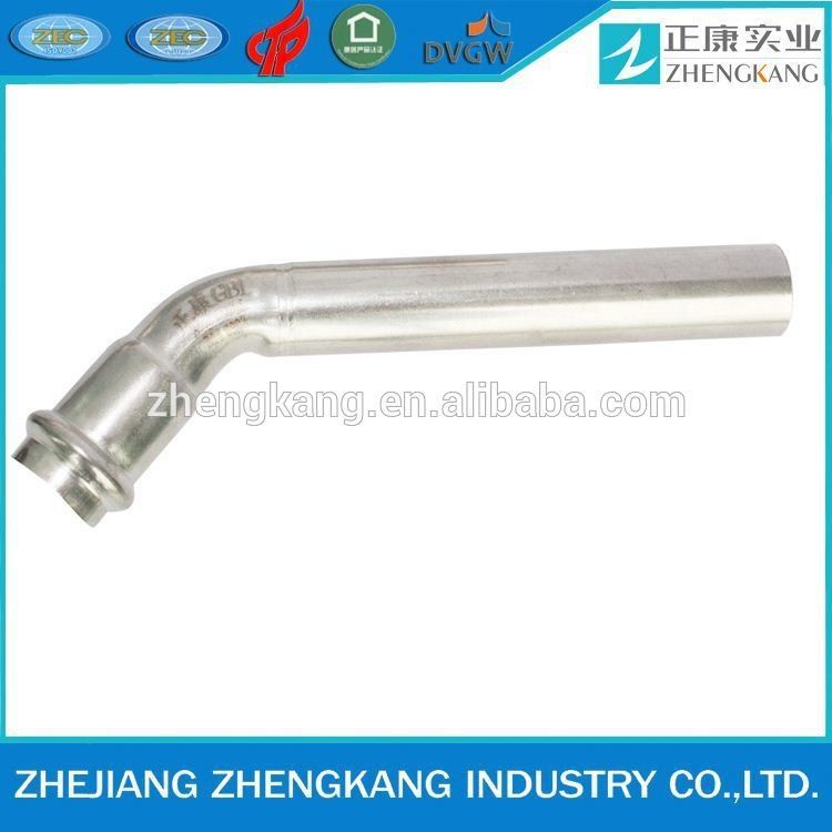 Thin Wall Pipe Stainless Steel Press Fittings 45 Elbow With Plain End