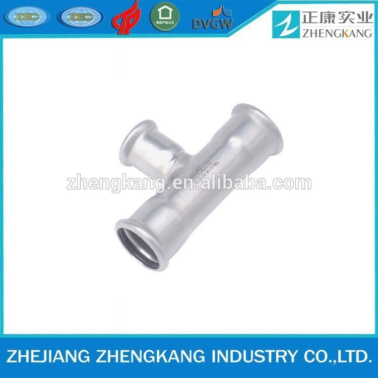 2015 high quality press fitting Sanitary pipe fitting reducing tee