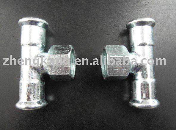 Casting Carbon Steel Press Fittings Galvanizational Female Carbon Steel Pipe Tee
