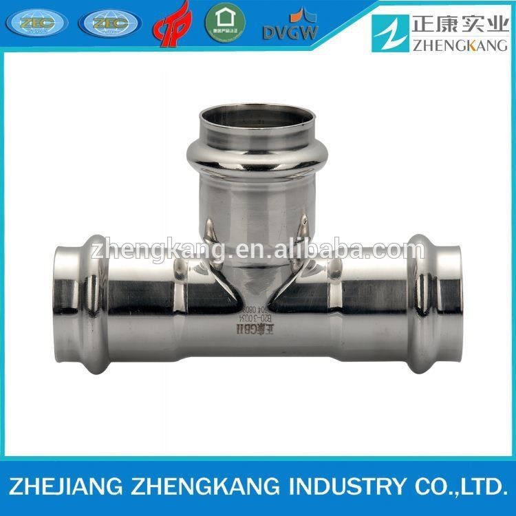 V profile press fitting Equal Tee Sanitary pipe fitting